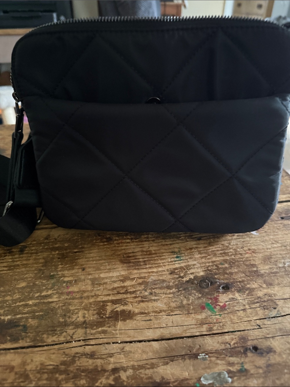 Urban expression Quilted Black Crossbody Bag for women
